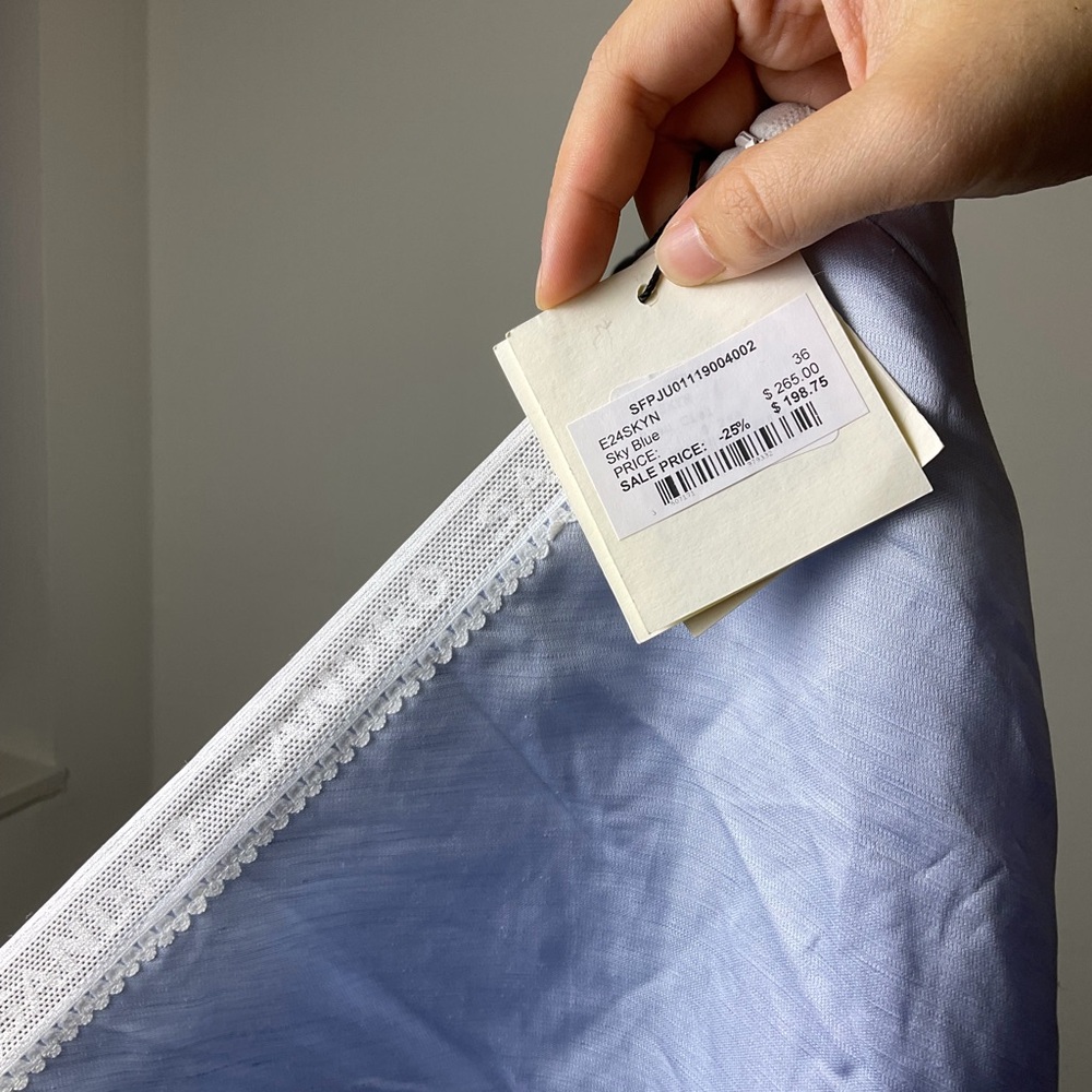 Sandro SKYN Zalando Light Blue Slip Midi Skirt - Picture 8 of 8